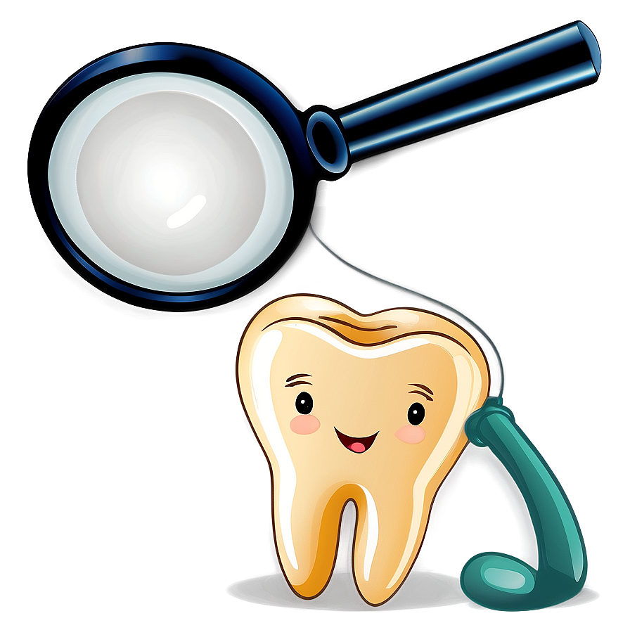 Tooth With Magnifying Glass Clipart Png Ssu