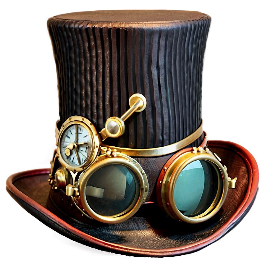 Top Hat With Goggles Png (for Steampunk Themes) 05042024