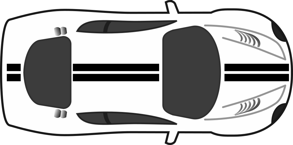 Top View White Race Car Vector