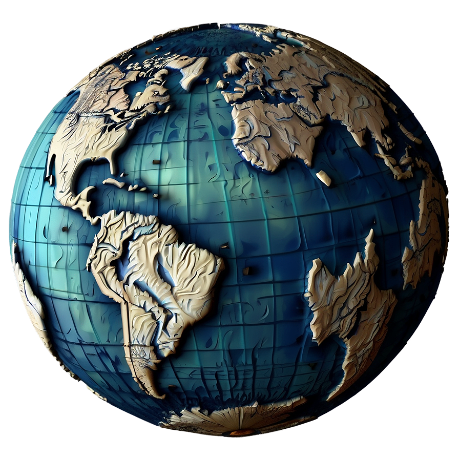 Topographic Globe Detail Png 05042024