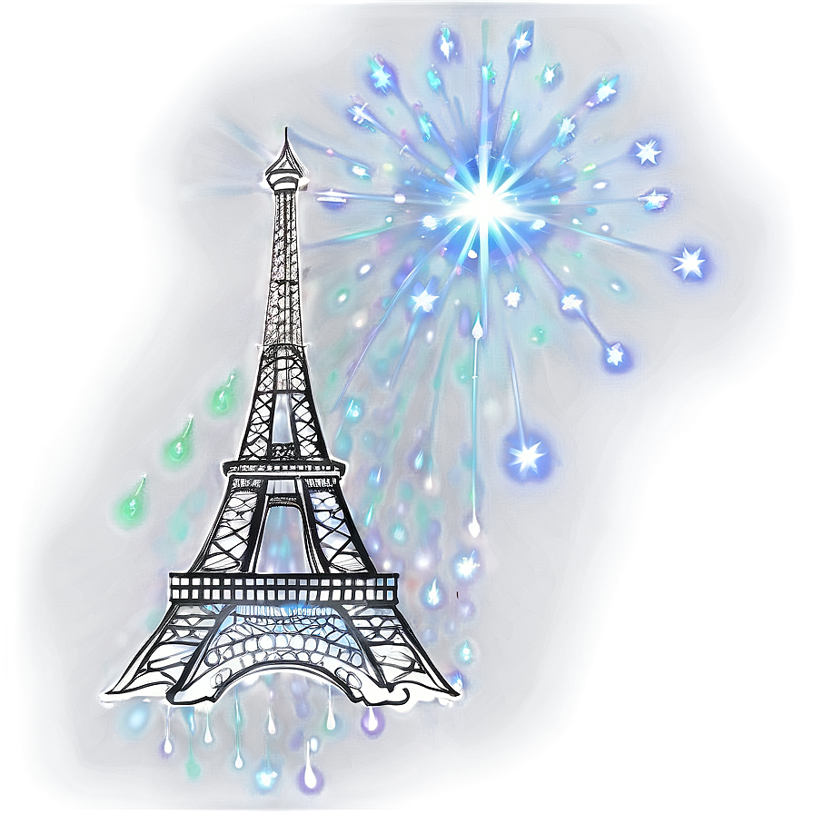 Torre Eiffel And Sparkling Stars Png Xyc31