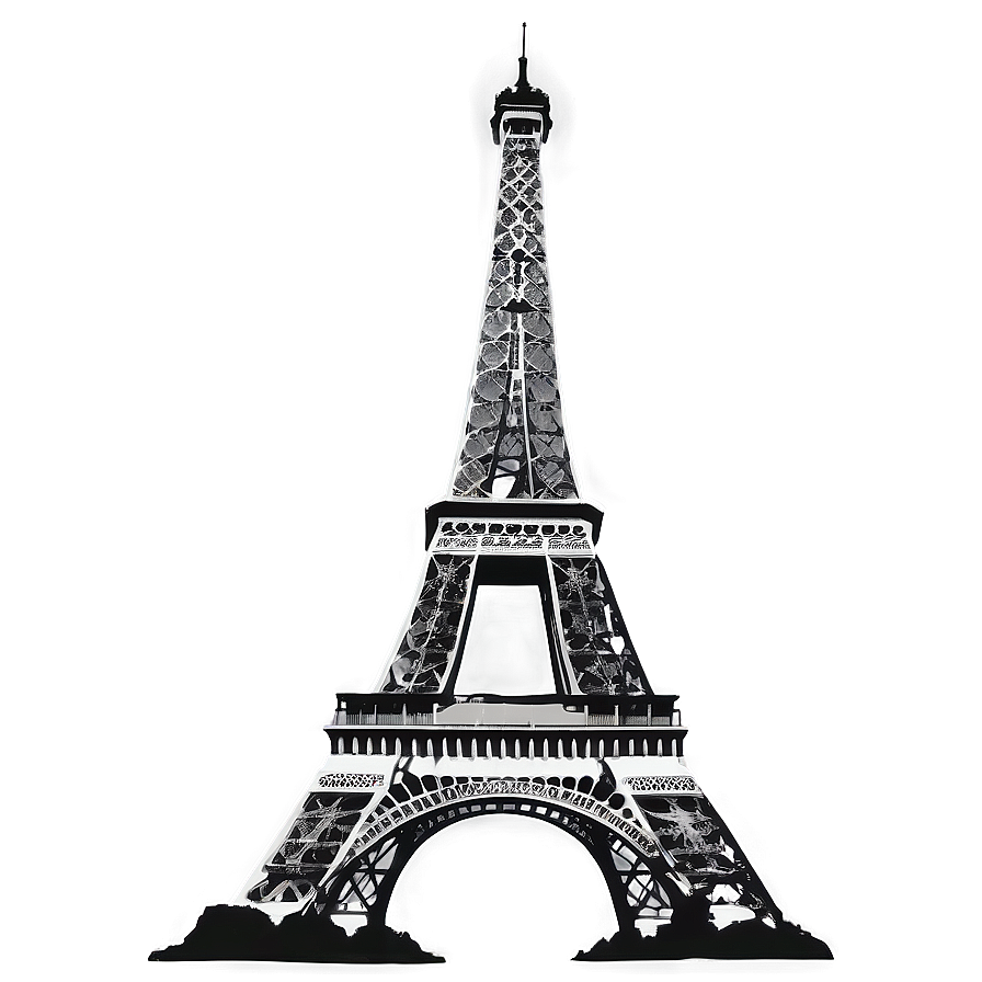 Torre Eiffel Black And White Png 06262024