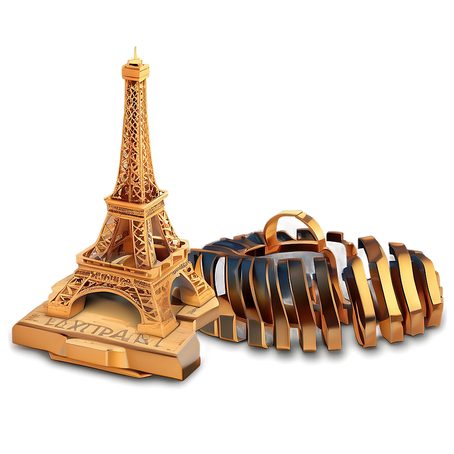 Torre Eiffel Golden Hour Glow Png Rih54