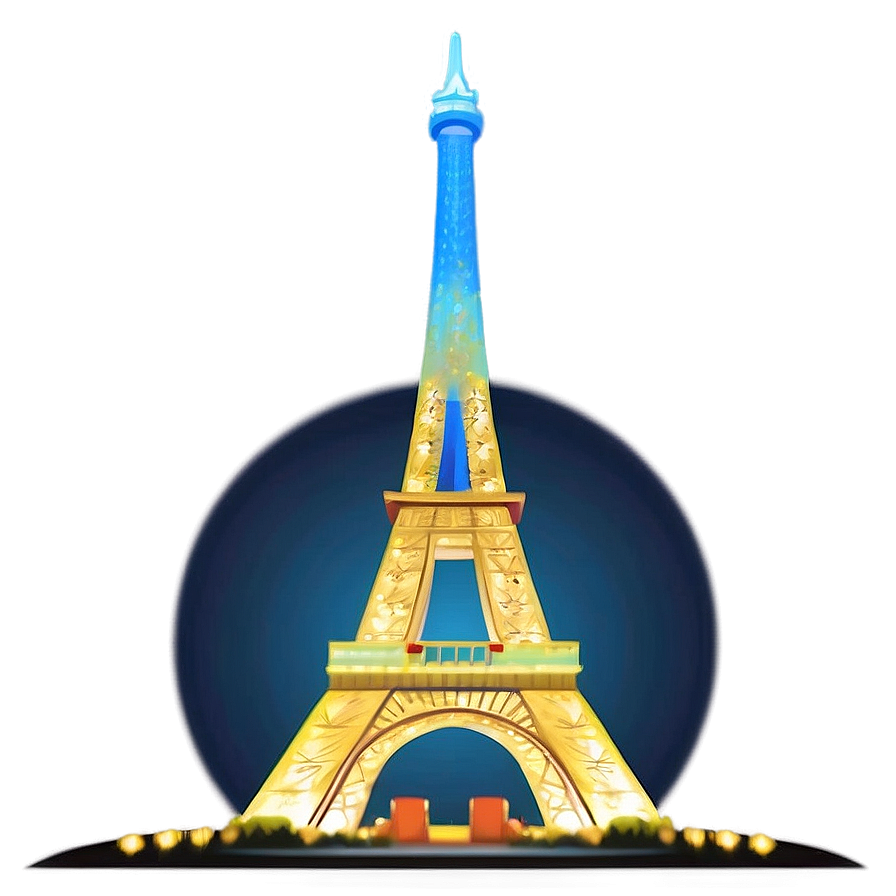 Torre Eiffel Illuminated At Night Png Cfw