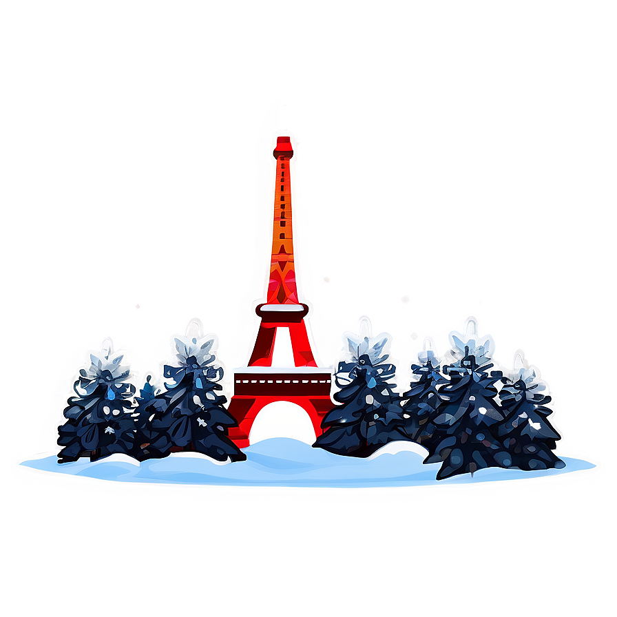 Torre Eiffel In Winter Wonderland Png Ovv