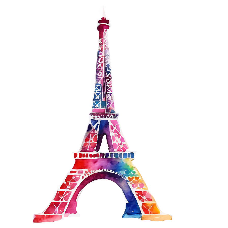 Torre Eiffel Watercolor Painting Png 06262024