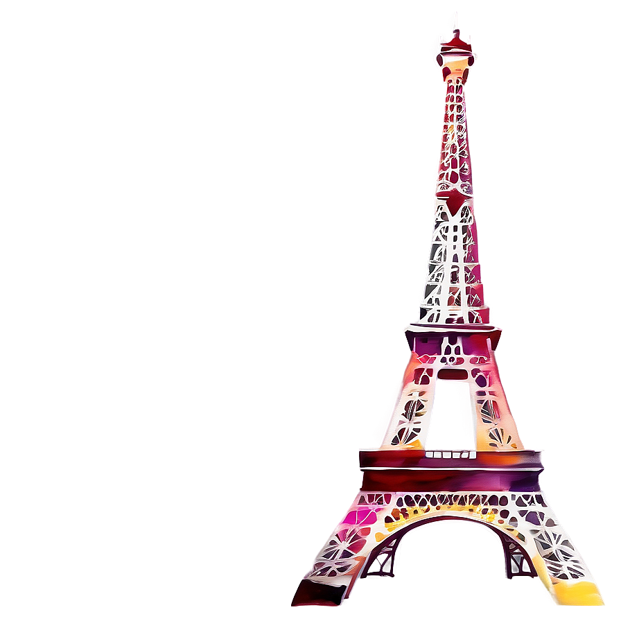 Torre Eiffel Watercolor Painting Png 14