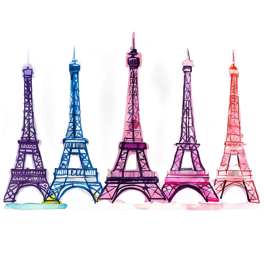 Torre Eiffel Watercolor Painting Png Uvb