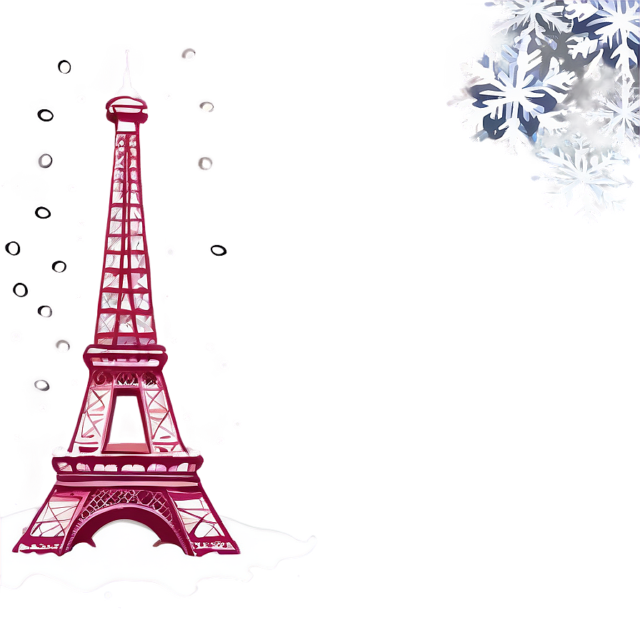 Torre Eiffel Winter Snowfall Png 3