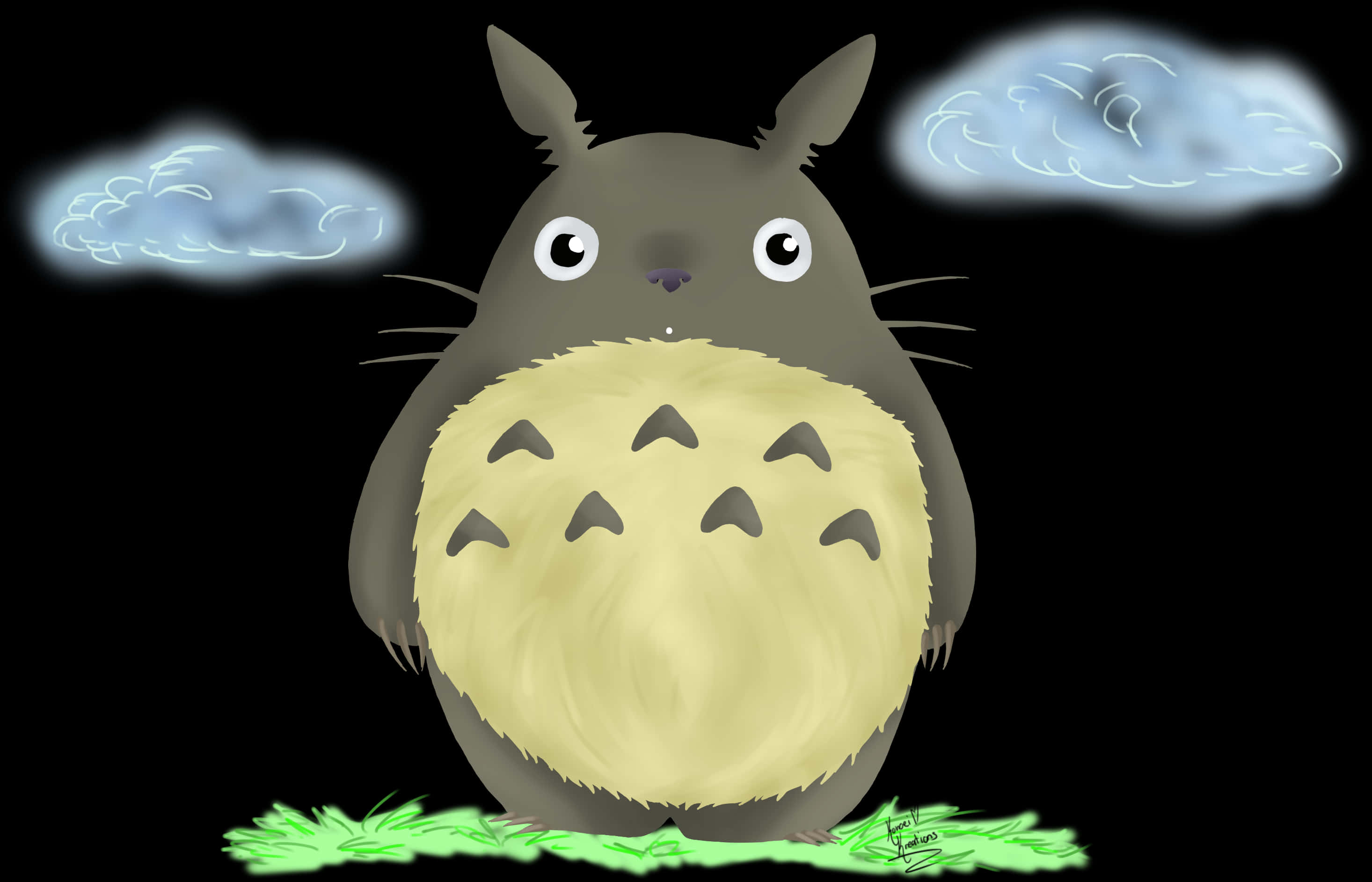 Totoro Nighttime Illustration