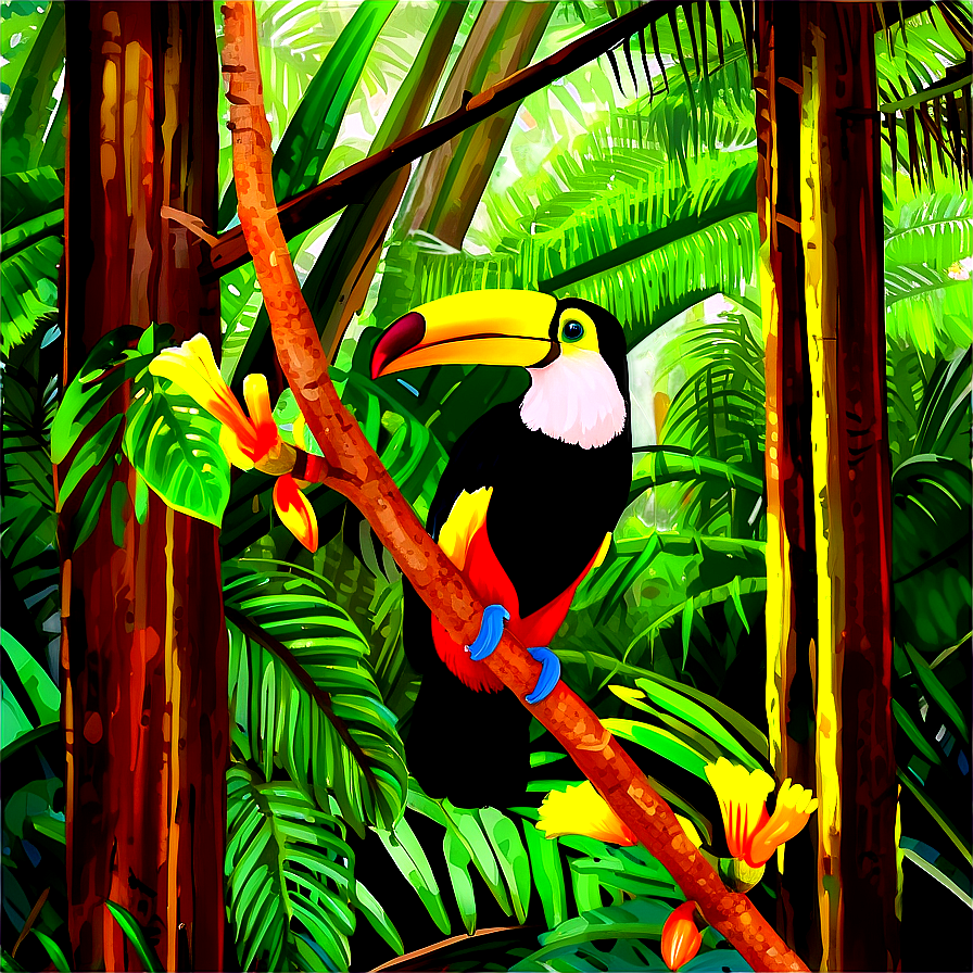 Toucan In The Rainforest Png Wfs68