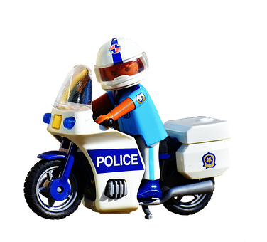 Toy Police Motorcycle Figure