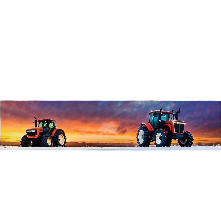 Tractor At Sunset Png 37