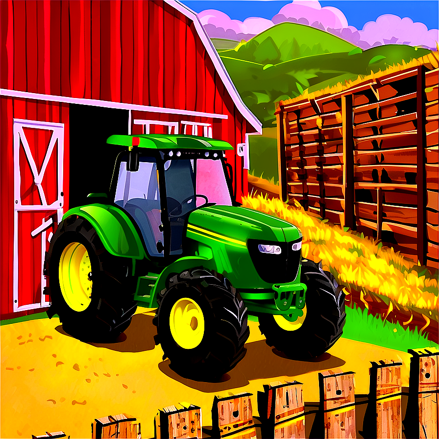 Tractor In Barn Png Fcw25