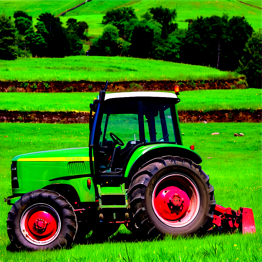 Tractor In Grassland Png Mme18