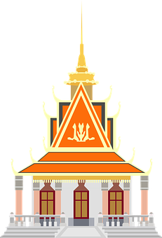 Traditional Asian Temple Illustration