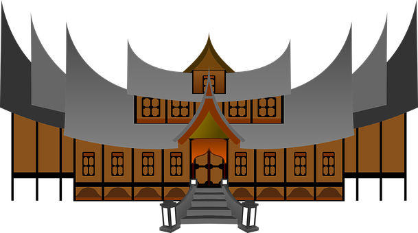 Traditional Asian Temple Illustration