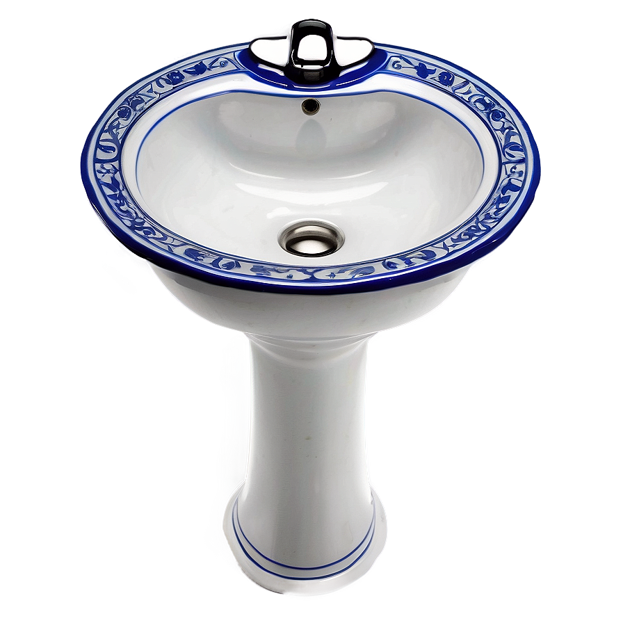 Traditional Blue And White Sink Png 64