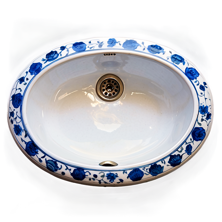 Traditional Blue And White Sink Png 89