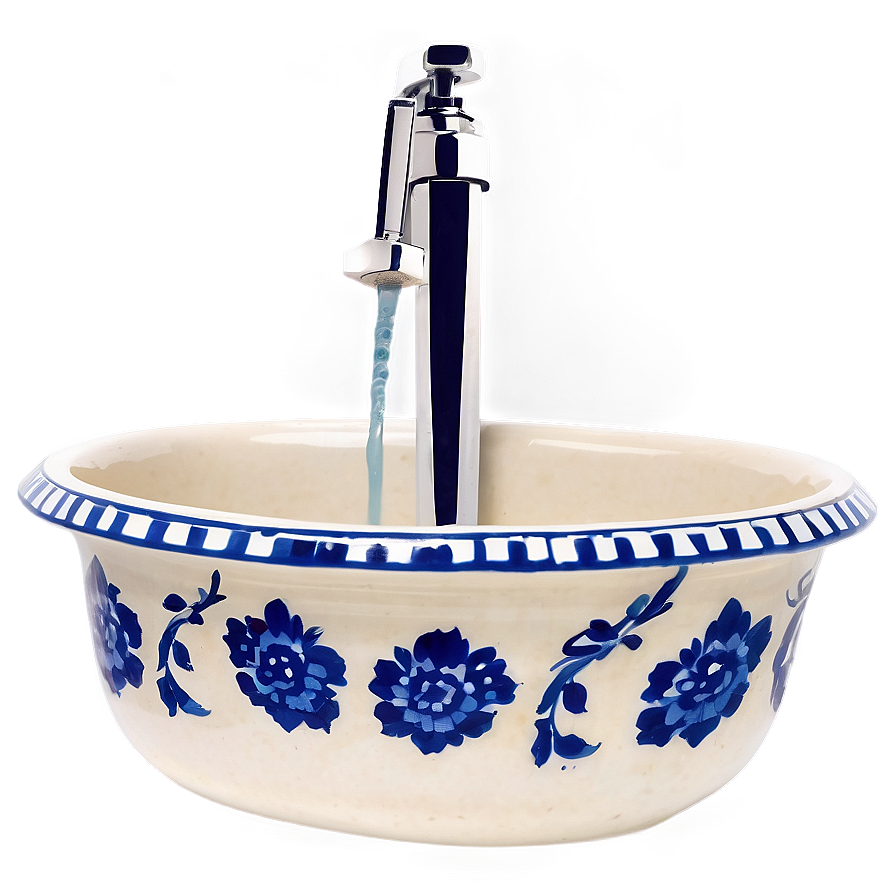 Traditional Blue And White Sink Png Bcd95