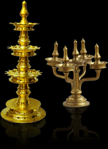 Traditional Brass Vilakku Lamps