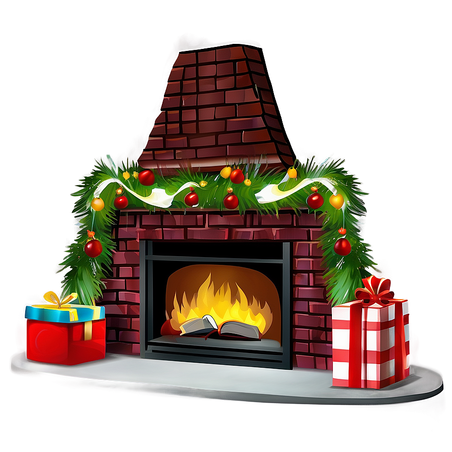 Traditional Christmas Fireplace Setup Png 06262024