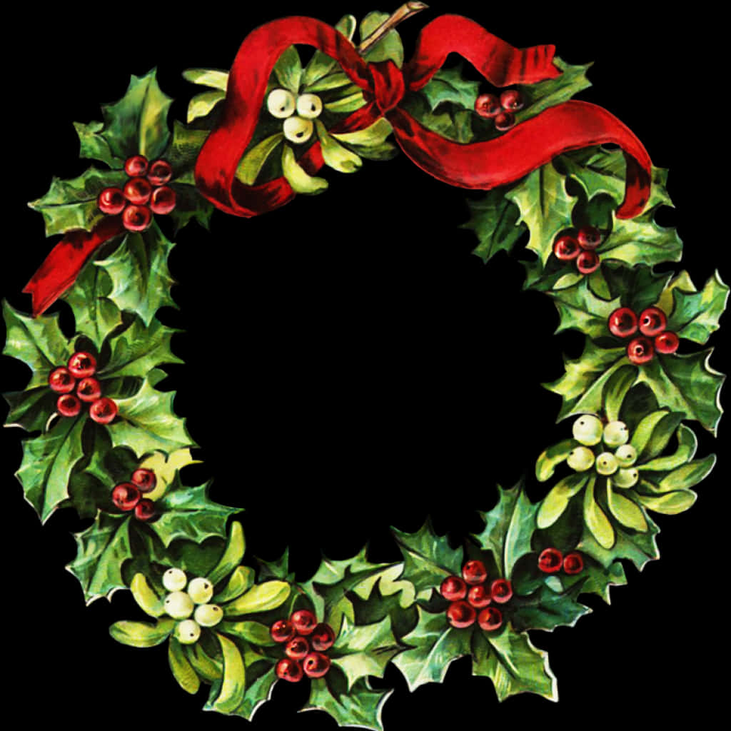 Traditional Christmas Holly Wreath