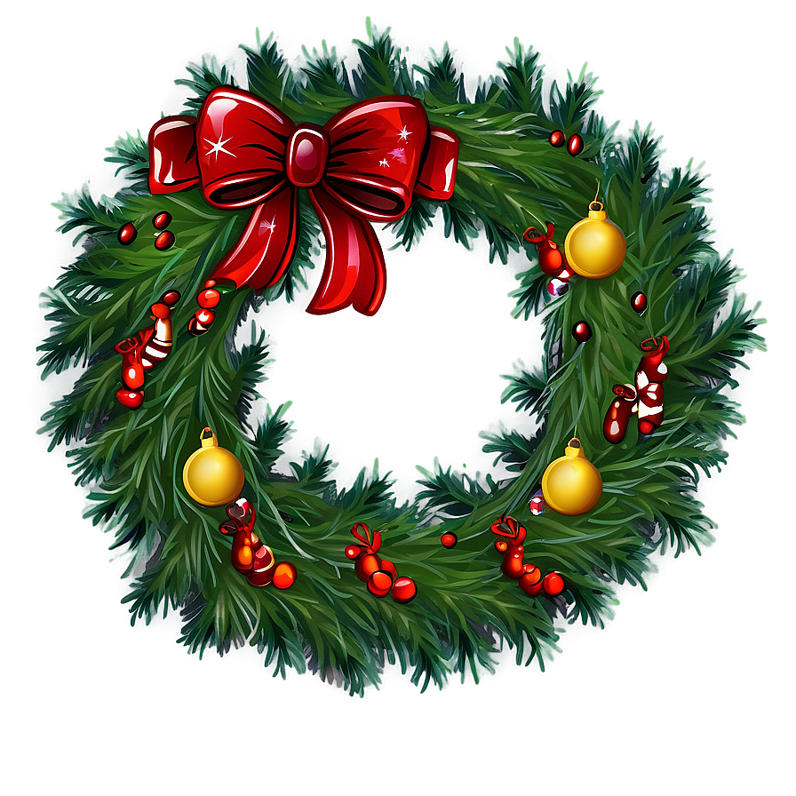 Traditional Christmas Wreath Png 93