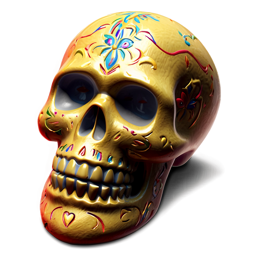 Traditional Dia De Los Muertos Skull Png Nka