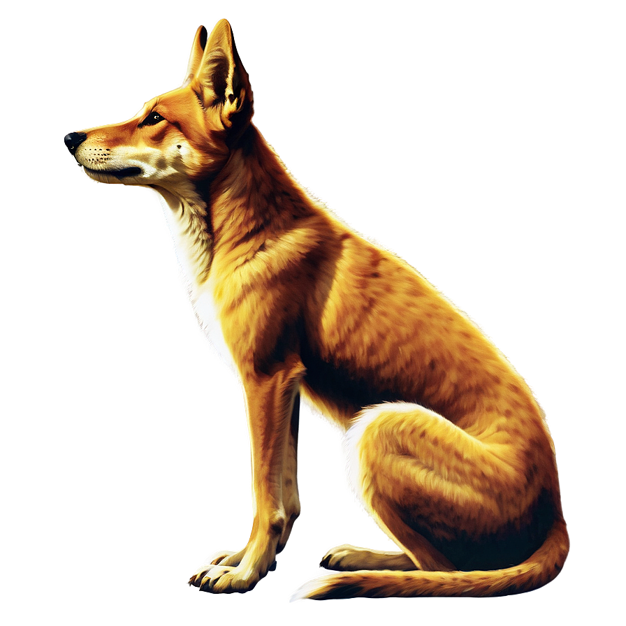 Traditional Dingo Painting Png 47