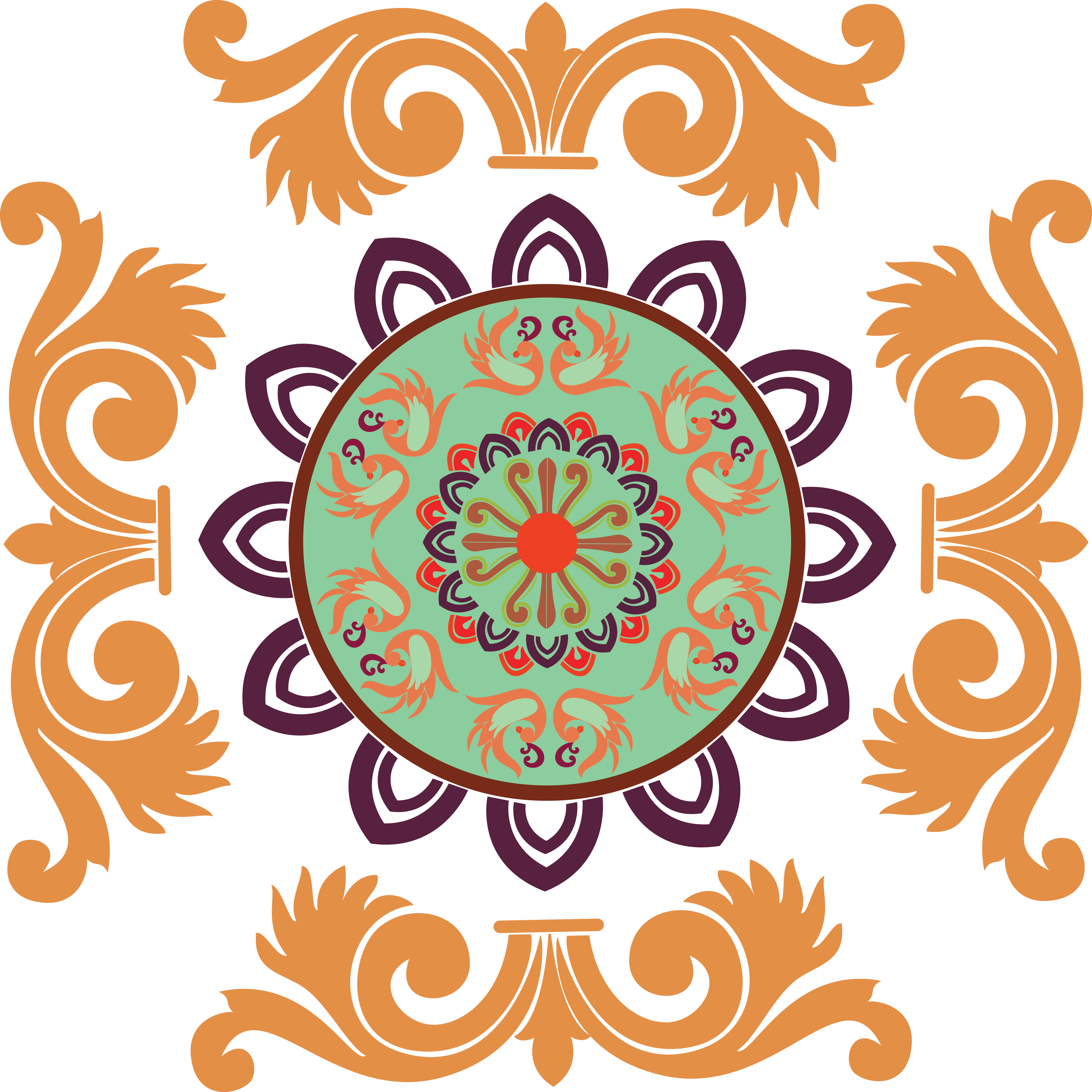 Traditional Floral Rangoli Design