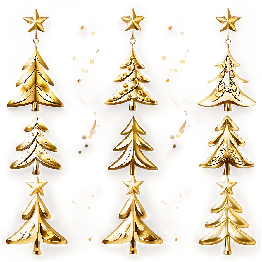 Traditional Gold Christmas Tree Styles Png 06282024