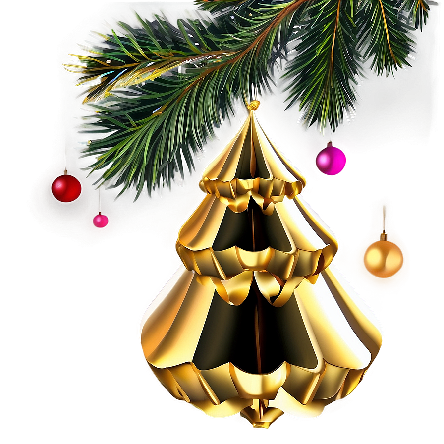 Traditional Gold Christmas Tree Styles Png Qom19