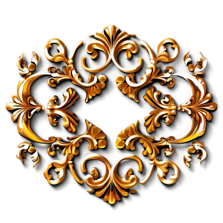 Traditional Gold Scrollwork Png Cto