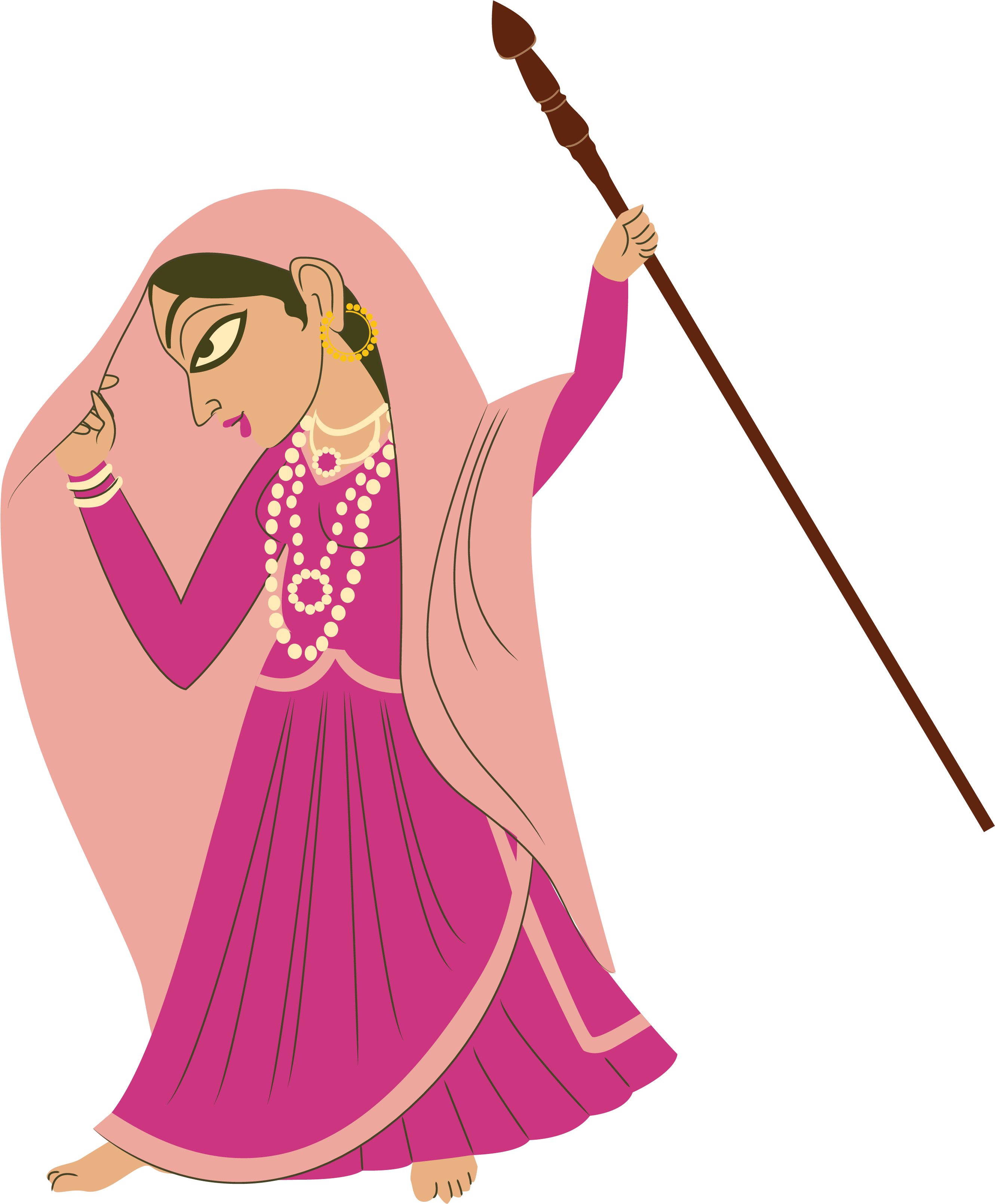 Traditional Indian Flute Player Illustration