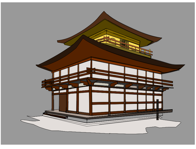 Traditional Japanese Architecture Illustration