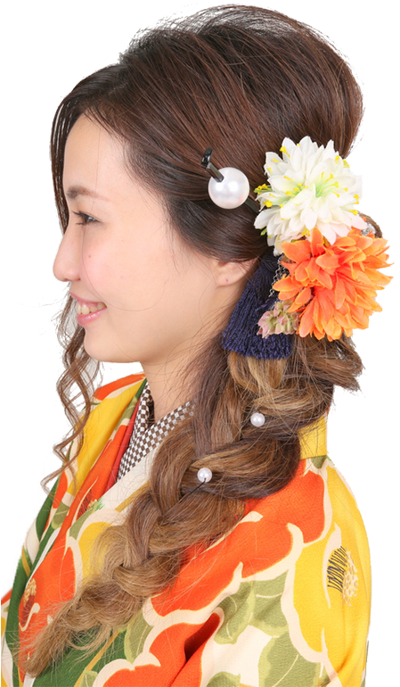Traditional Japanese Hairstyle Kimono
