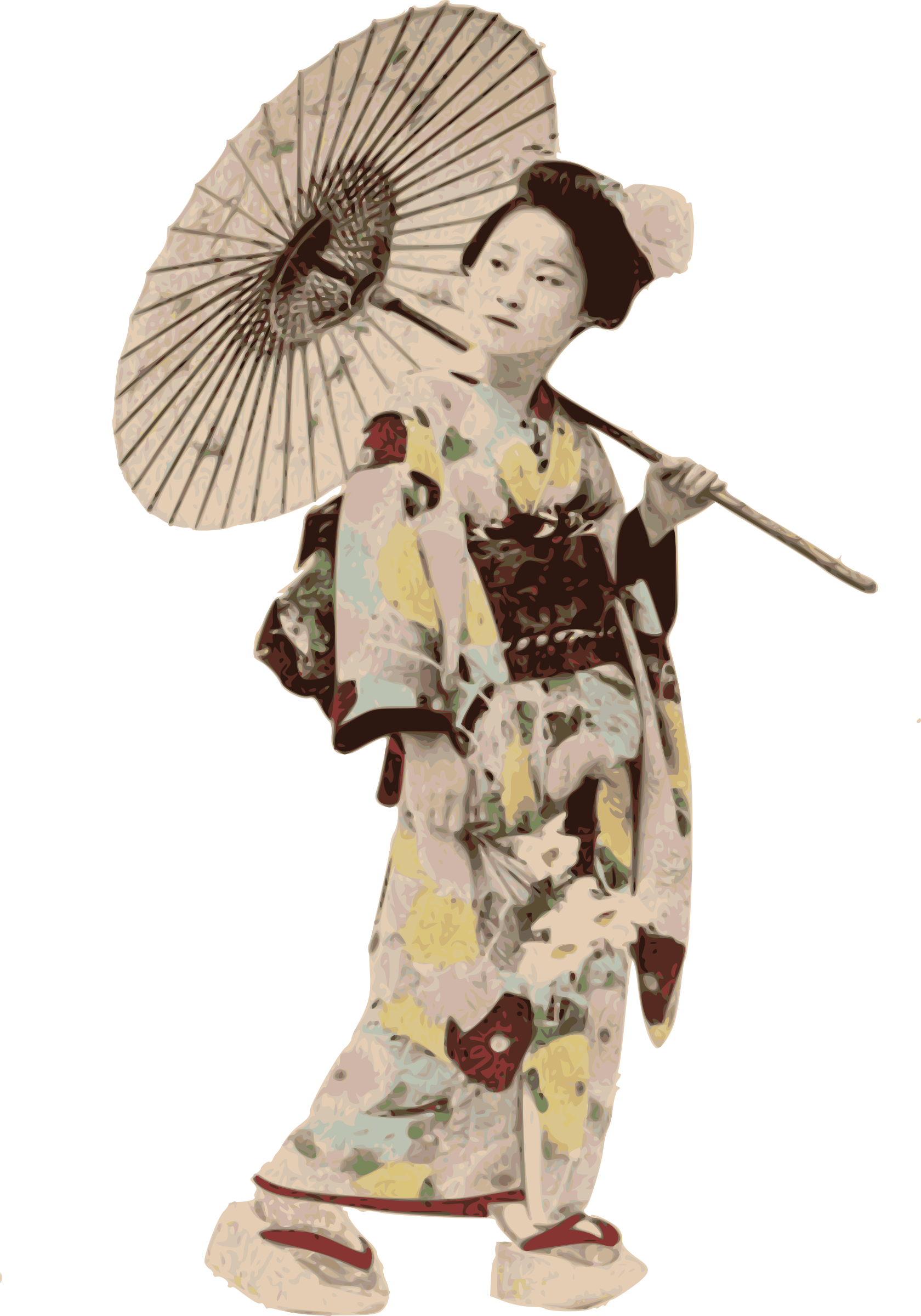 Traditional Japanese Kimonoand Parasol