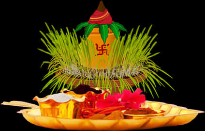 Traditional Kalash With Puja Items