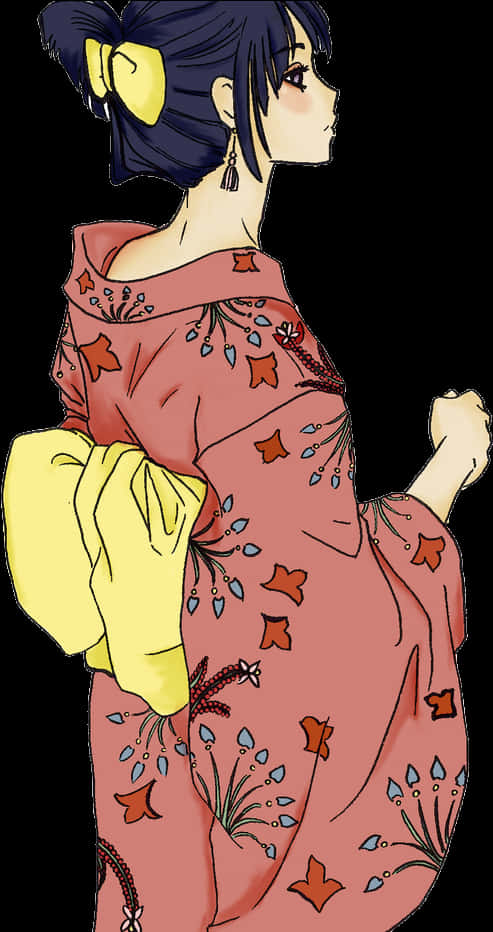 Traditional Kimono Girl Illustration