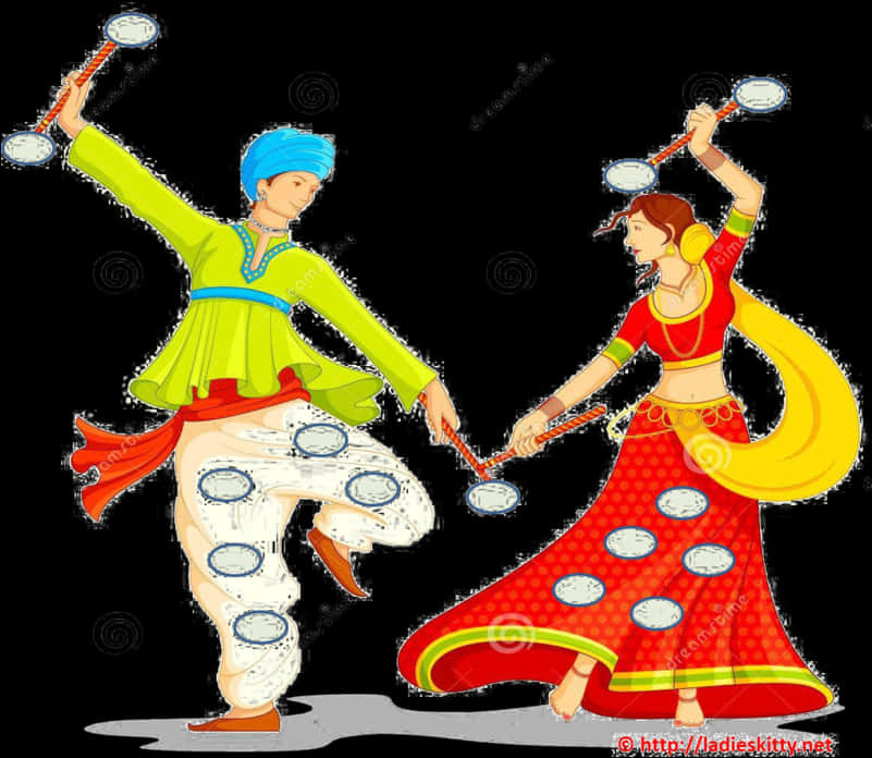 Traditional Navratri Dance Illustration