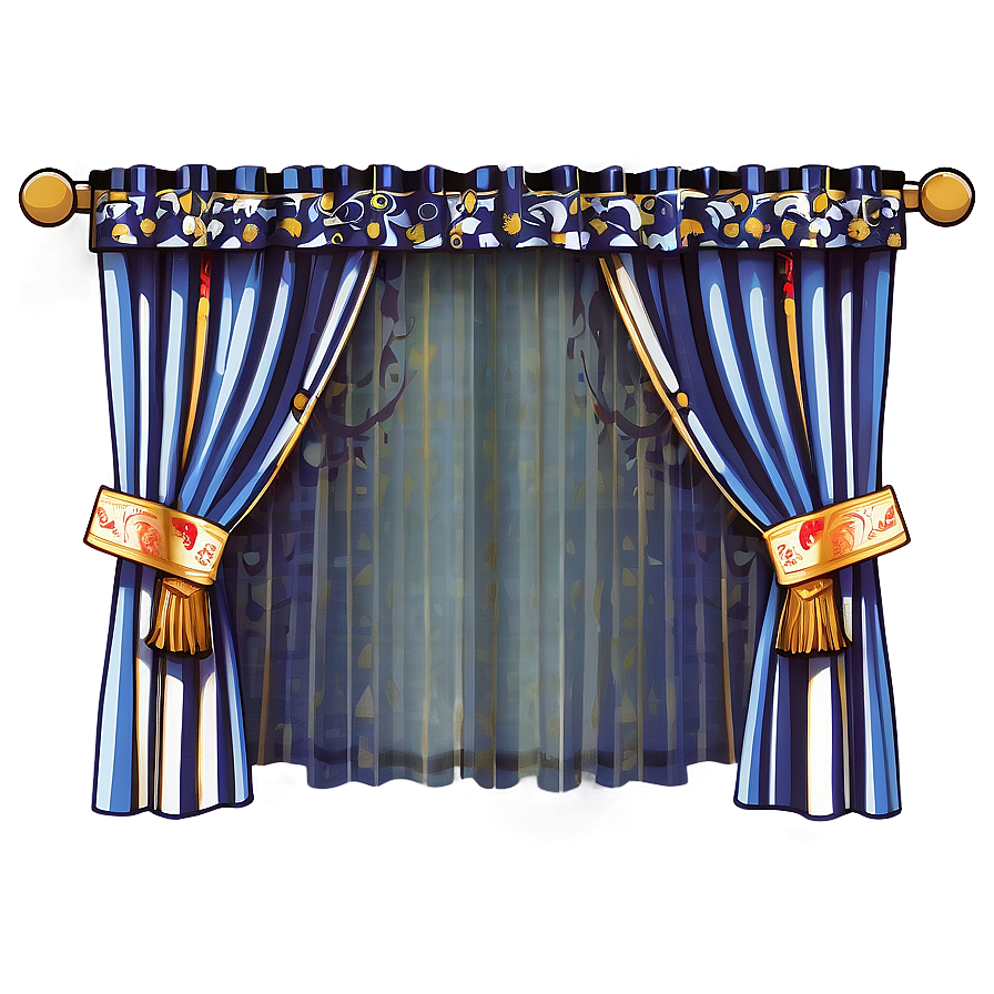 Traditional Patterned Curtain Png 61