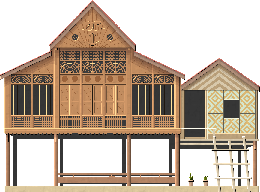 Traditional Stilt House Vector