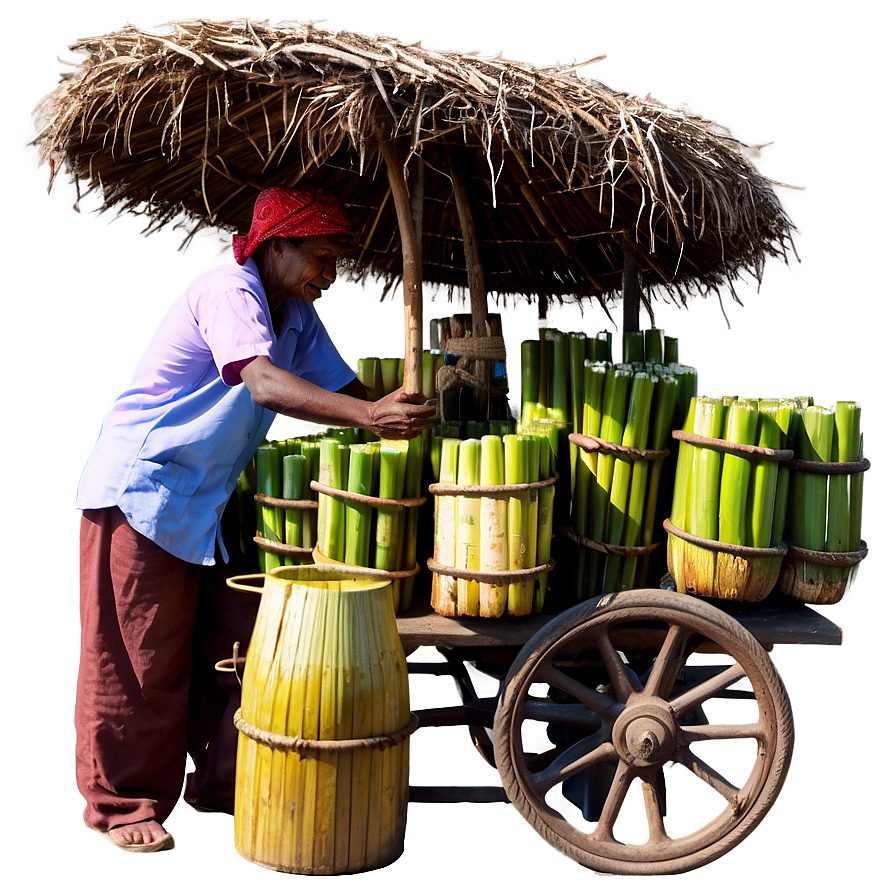 Traditional Sugarcane Juice Vendor Png 31