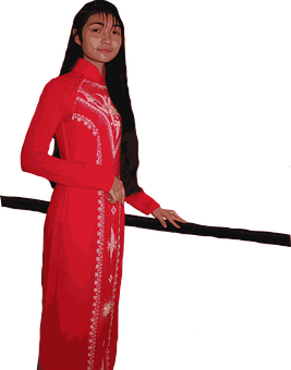 Traditional Vietnamese Ao Dai Red