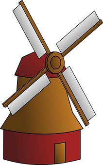 Traditional Windmill Vector Illustration