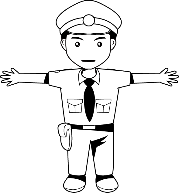 Traffic Control Policeman Illustration