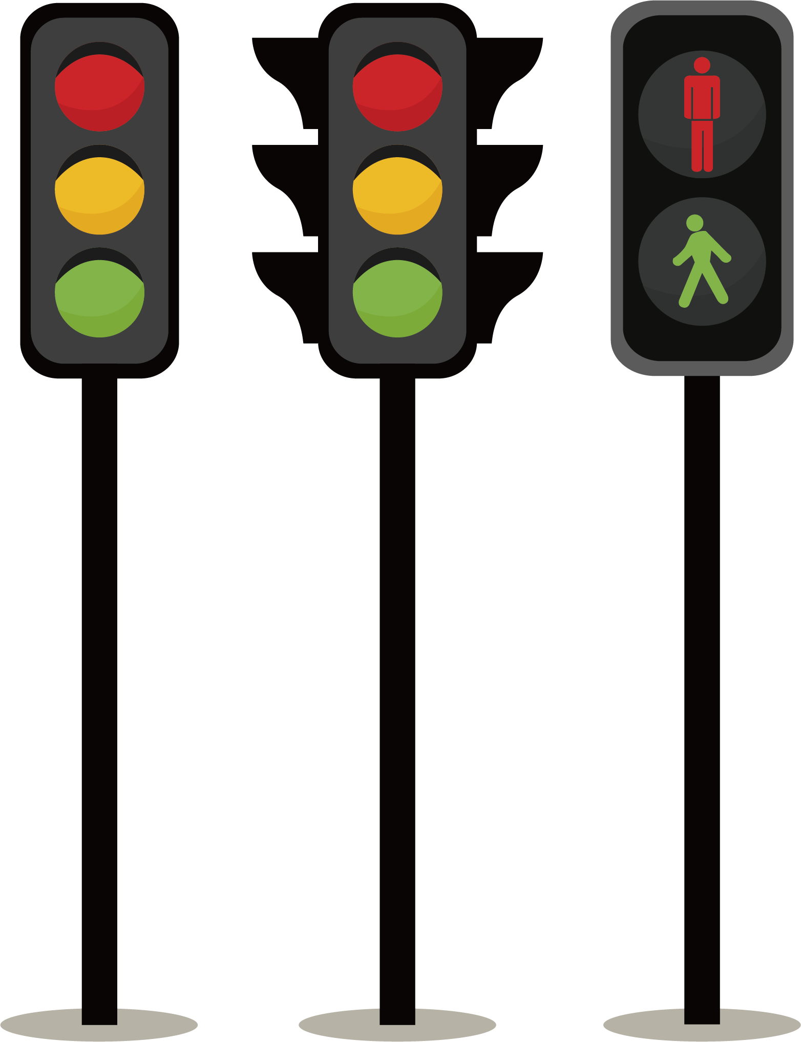 Traffic Lightsand Pedestrian Signal Illustration
