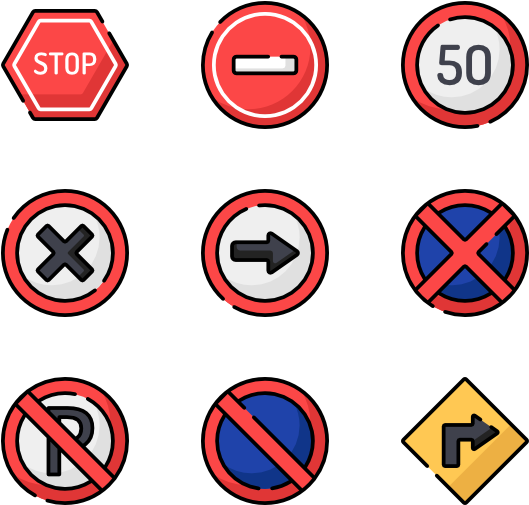 Traffic Signs Collection Illustration