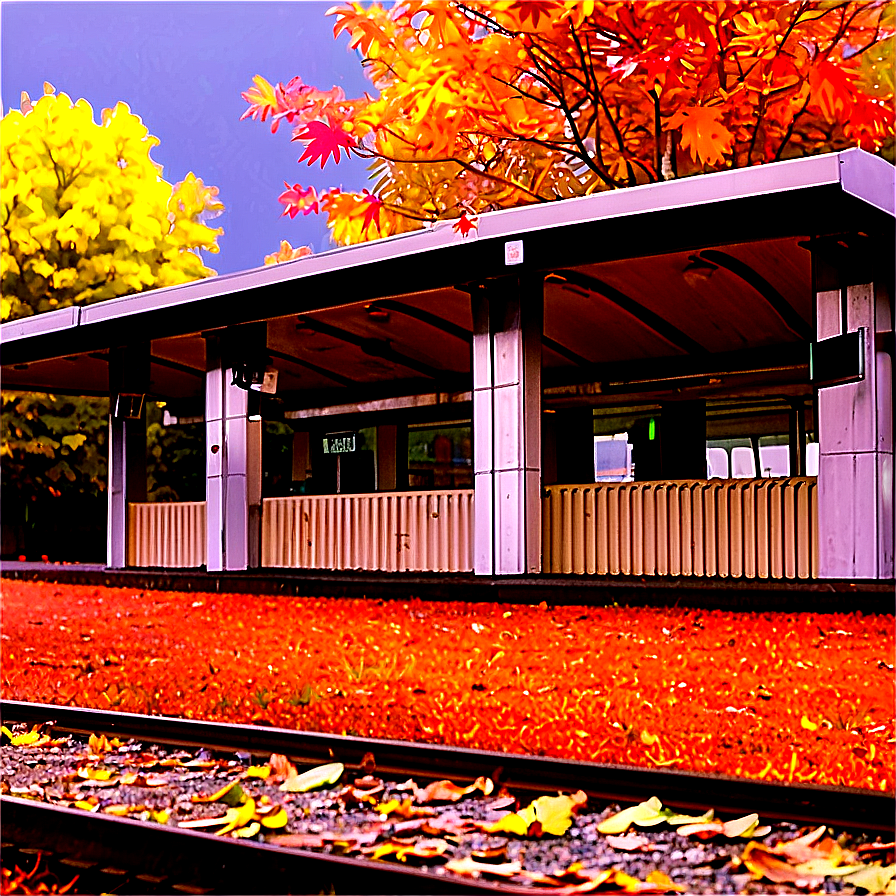 Train Station During Fall Png Jjc